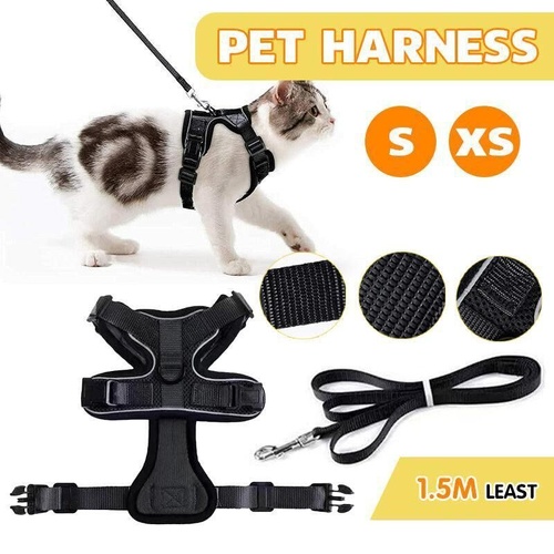 Adjustable Pet Harness and Leash Set for Cat Dog Escape Proof Reflective Vest