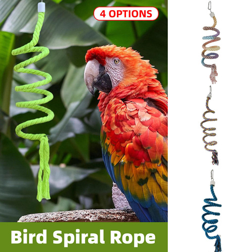 Bird Climbing Rope Toy Cotton Spiral Ladder Parrot Cage Hanging Swing Pet Toy Bird Cages Accessories