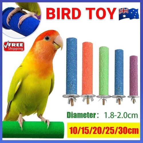 5 Sizes Colorful Pet Bird Cage Perches Stand Platform Chew Toy For Parrot Bites