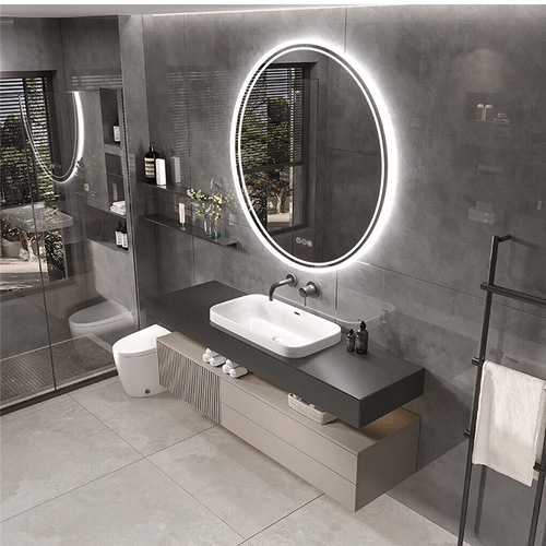 Interior Ave - LED Round Frameless Salon Bathroom Wall Mirror