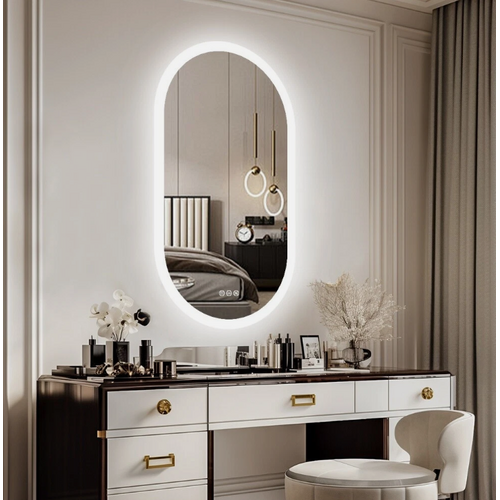 Interior Ave - LED Oval Frameless Salon Bathroom Wall Mirror
