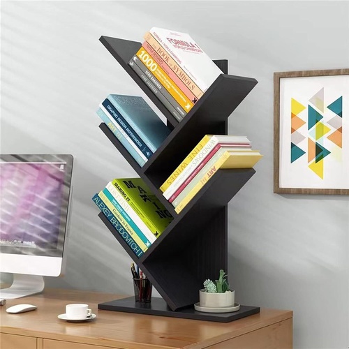 CARLA HOME 5-Tier Tree Bookshelf Storage Rack for Home Office or Bedroom Living Room Furniture