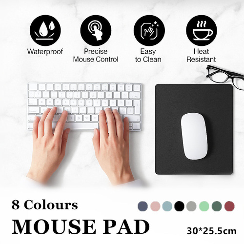 Leather Mouse Pad 30 by 25.5cm Waterproof Gaming Desk Mat Anti Slip Rubber Mousepad