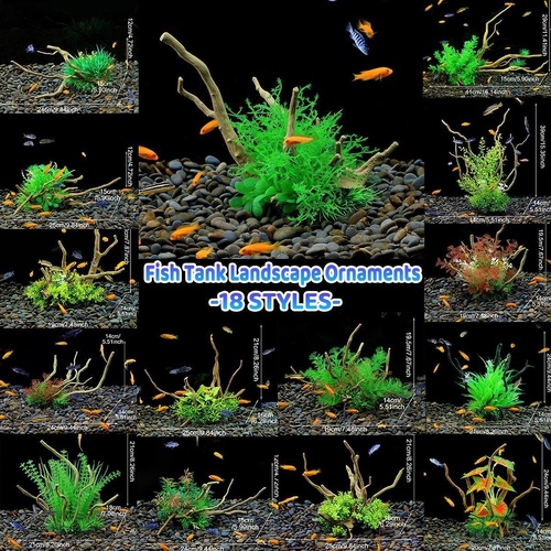 Aquarium Landscaping Decoration Artificial Wood and Plants Fish Tank Ornament