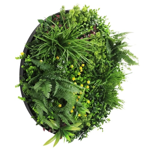 Slimline Artificial Green Wall Disc Art 80cm Country Fern UV Resistant