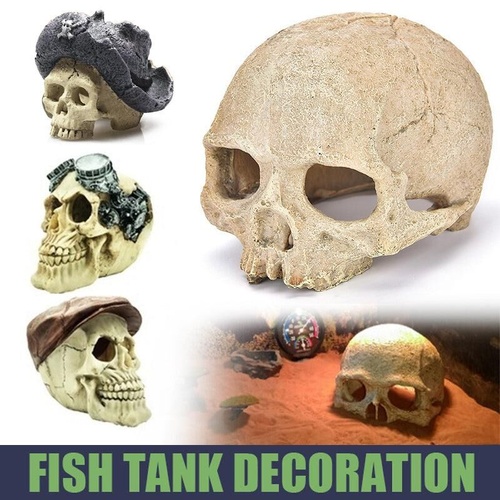 Artificial Artificial Skull Head Bone Aquarium Ornament Fish Tank Decoration