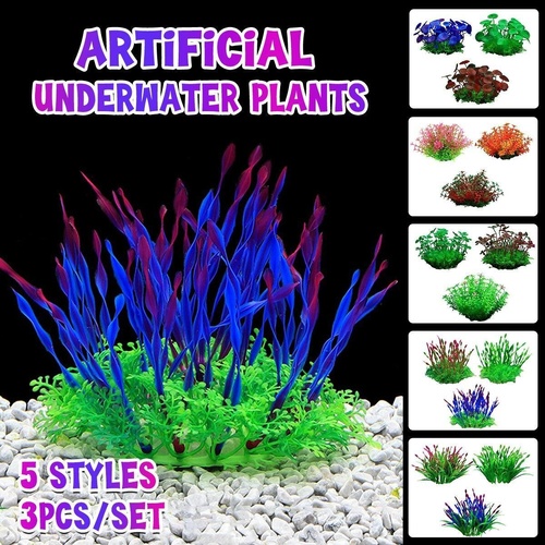Artificial Water Grass Fish Tank Decoration Aquarium Landscape Simulation Plants 3PCS