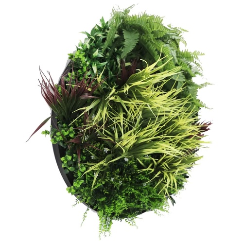Slimline Artificial Green Wall Disc Art 80cm Grassy Fern UV Resistant