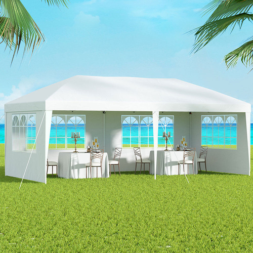 3 by 3m Pop Up Gazebo Outdoor Tent Folding Marquee Party Camping Market Canopy w Side Wall