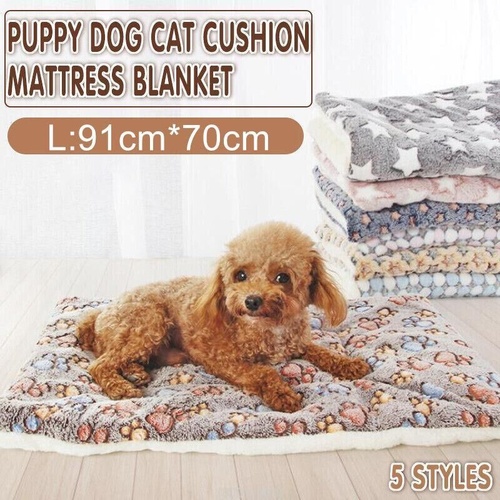L Size Puppy Dog Cat Cushion Mattress Blanket Bed Soft Warm Pad Winter Kennel House