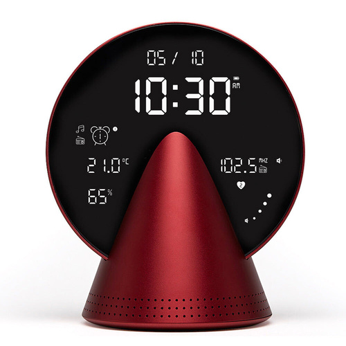 Lexon Conic Radio Alarm Clock With Fm & Built-In Bluetooth Speaker