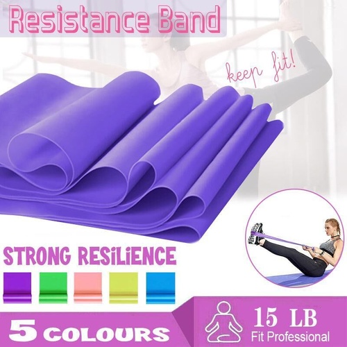 1.5m Elastic Yoga Stretch Resistance Bands Exercise Fitness Band Theraband