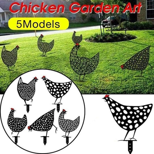 Garden Ornaments Chicken Yard Art Garden Backyard Lawn Decor Gift Easter Deco