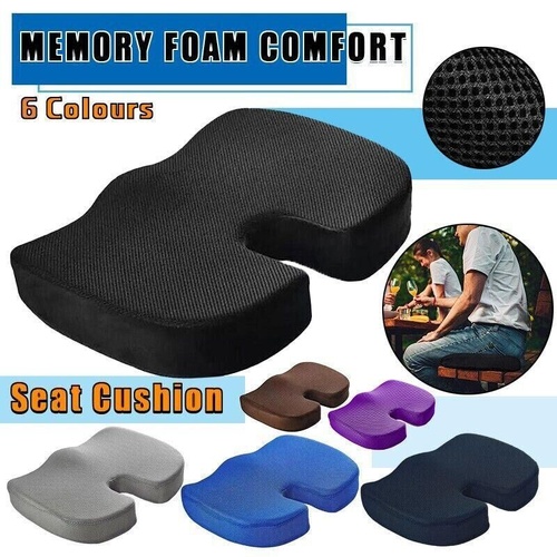 Orthopaedic Memory Foam Seat Cushion Support Back Pain Chair Pillow Car