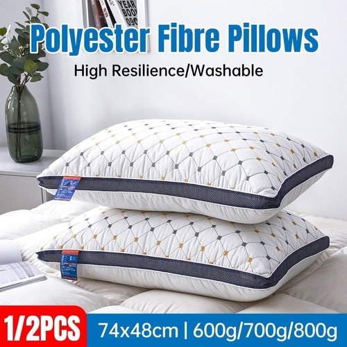 1 2PCS Hotel Style Polyester Fibre Pillow Washable High Rebound Support