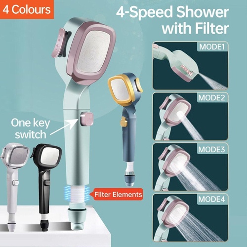 High Pressure Handheld Shower Head with Filter for Bathroom Water Saving Spray