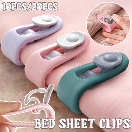 10 20pcs Quilt Retainer Cover Clips Invisible Needle-Free Thumb Buckle Bedding Pink