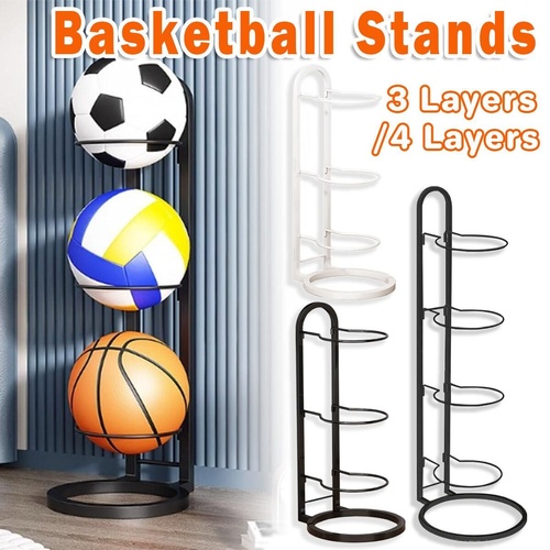 3 4Tier Basketball Stand Ball Organizer Storage Rack Basketball Equipment Holder
