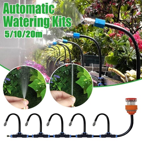 5M 10M 20M Garden Watering System Adjustable Spray Irrigation Hose Sprinkler
