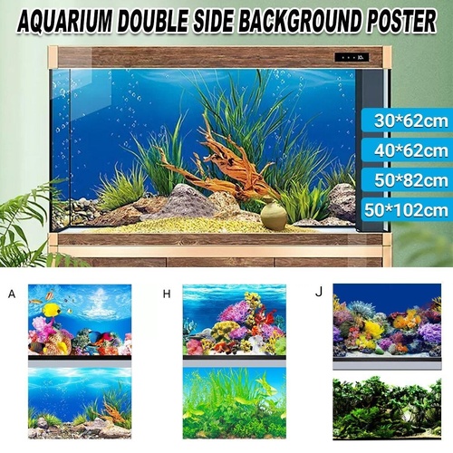 Aquarium Background Fish Tank Wallpaper Double Sided Decoration Sticker Paper 50cmx102cm