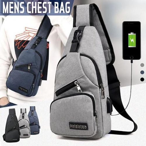 Durable Mens Chest Bag Shoulder Backpack Man Sling Cross Body Satchel Travel Bag