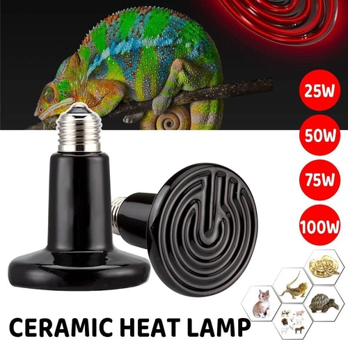 2X Ceramic Infrared Heat Lamp Bulbs for Reptiles and Terrariums 2PCS