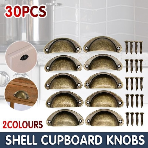 30X Modern Cup Cabinet Handle Knob Drawer Furniture Door Pull Shell Cupboard