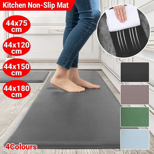 44 by 180cm Non-Slip Waterproof Kitchen Door Mat Floor Rug Carpet Anti-Oil Easy Clean