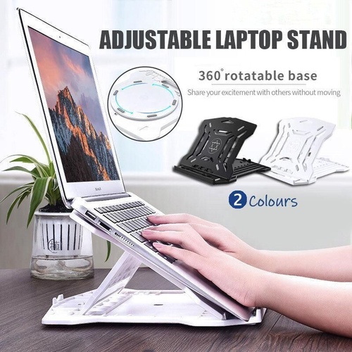 Adjustable Laptop Stand with 360-Degree Base for Desk Riser Home Office Holder