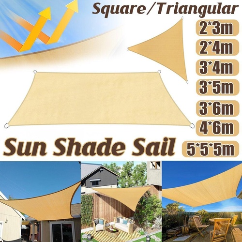Outdoor Breathable Shade Sail Canopy Triangle Square Patio Garden Sun Shade