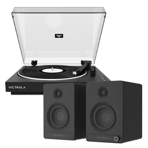 Victrola Automatic Turntable + Victrola Tempo Bookshelf Speakers Bundle