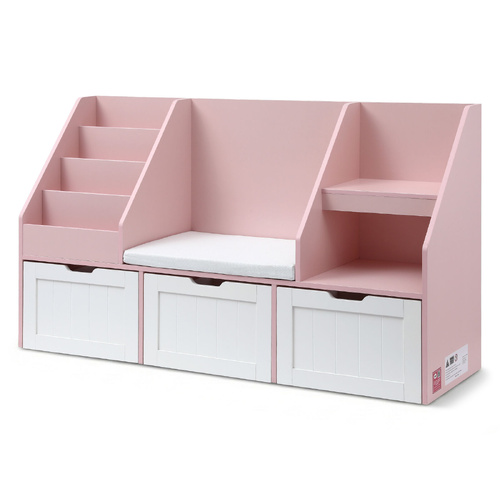 Kids Bookshelf Storage Organiser Toy Box Drawer Bench Seat Cabinet