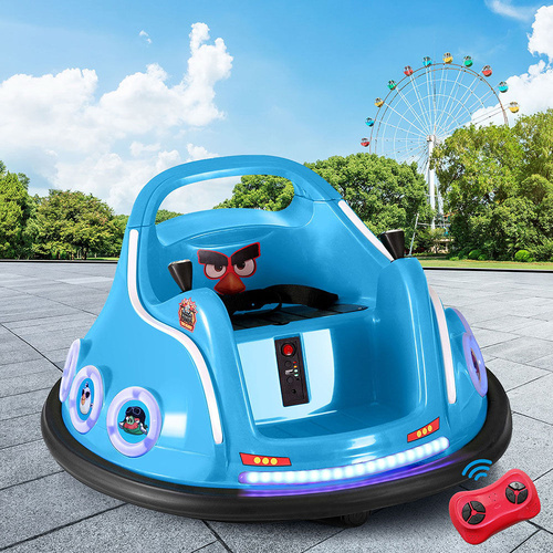 Kids Ride On Car Bumper Electric Toys Cars Light Remote Angry Birds Sticker