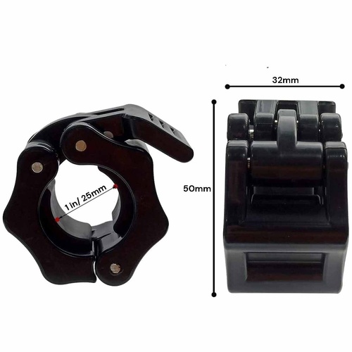 2Pcs 1in 25mm Dumbbell Clamps Barbell Clamps Collars Clips Bar Plates Collar Clips