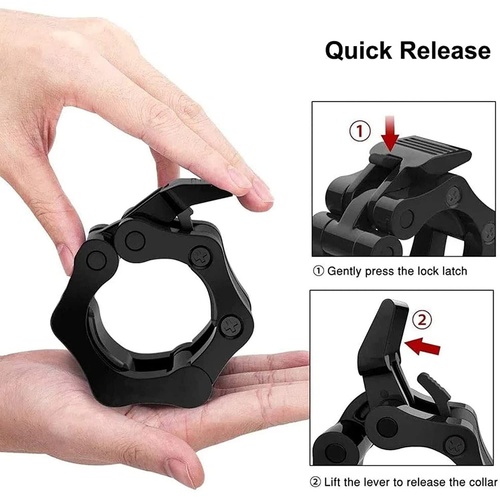 2Pcs 2in 50mm Olympic Dumbbell Clamps Barbell Clamps Collars Clips Bar Plates Collar Clips