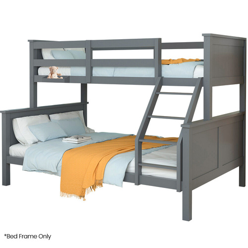 Kingston Slumber Triple Wooden Single Over Double Bunk Bed Frame for Kids, Convertible Design