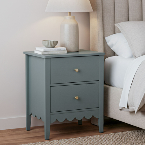 Bedside Table 2 Drawers Bedroom Storage Nightstand