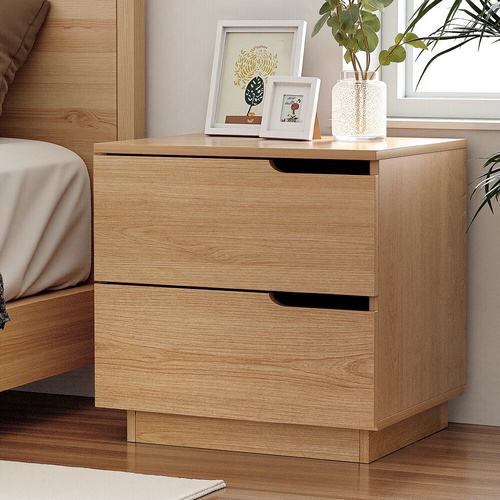 Bedside Table 2 Drawers Nightstand