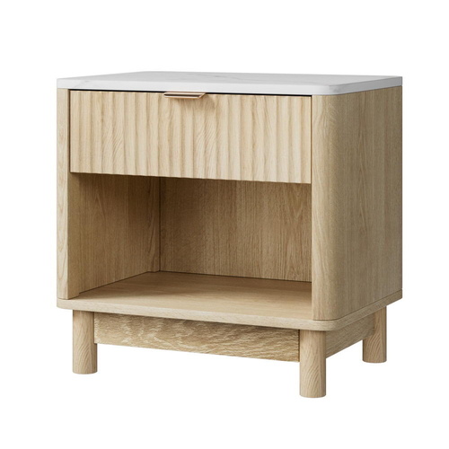 Bedside Table Nightstand 1 Drawer Shelves
