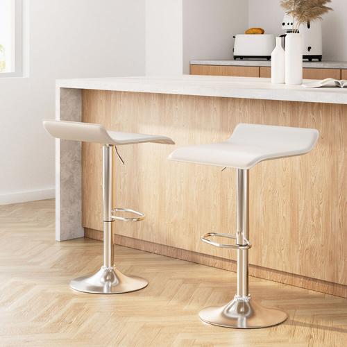 2x Bar Stools Faux Leather Chair
