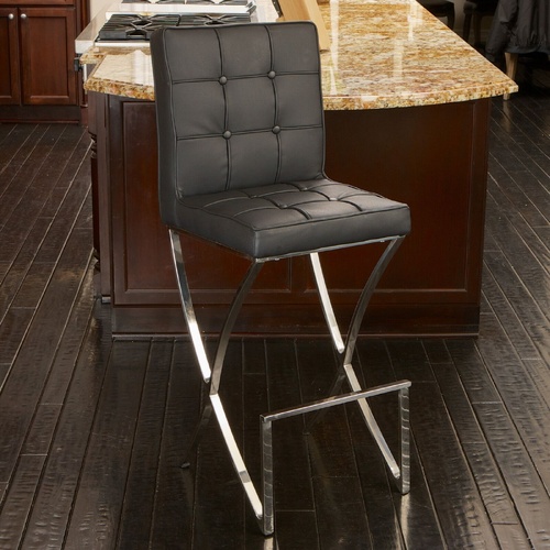 Pandora Bonded Leather & Steel Bar Stool
