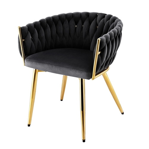 1x Dining Chair Armchair Cafe Kitchen Lounge Chairs Velvet Weaving