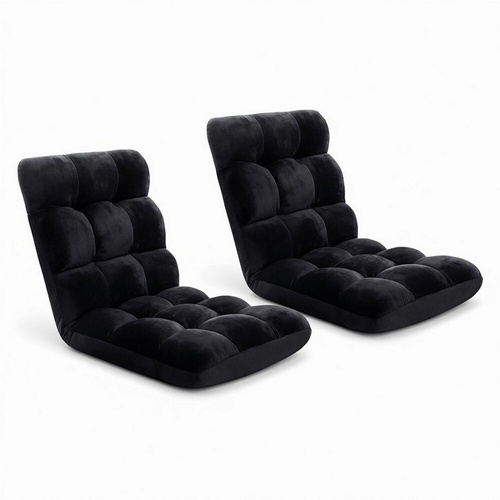 2X Lounge Sofa Bed Flannel Fabric