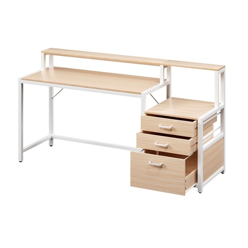 Computer Desk Home Office Study Table Desks w Drawers Open Shelf 160CM