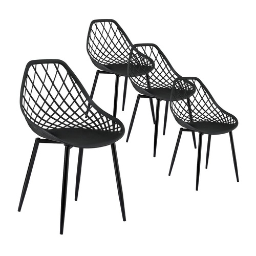 4PC Outdoor Dining Chairs PP Lounge Chair Patio Garden Furniture