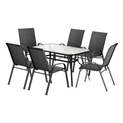 7PC Outdoor Dining Set Table and Chairs Patio Furniture Bistro Set Garden