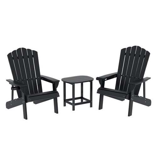Outdoor Table and Chairs HDPE Adirondack Beach Chair Sun Lounge Patio Furniture Garden