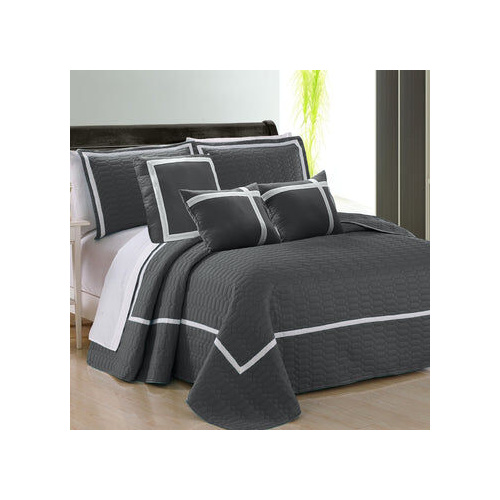 6 piece two tone embossed comforter set queen