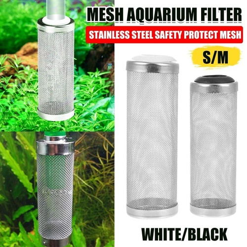 4x Stainless Steel Shrimp Filter Guard Aquarium Intake Protector Fish Safe Mesh - -4PCS