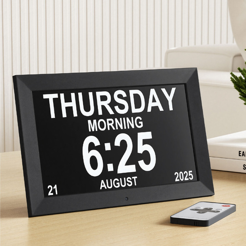 10" Digital Day Clock Alarm Calendar Dementia Date Week Desk Clocks
